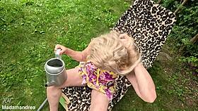 Girl Seduced to Orgasm by Watering Can