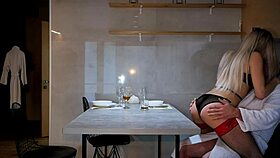 Role play unusual dinner cum in pussy 😋