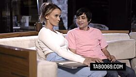 hot milf pristine edge seduces and fucks intensely on the couch with taboo passion