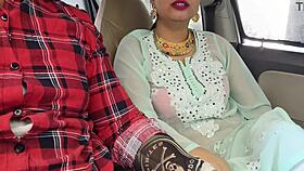 Romantic first time sex in car with beautiful indian