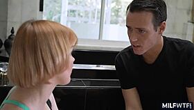 Does the cougar treat the young cock with her blowjob?