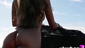 Hot Babe Lauren Lee Exposed Perfect Natural Tits After Passion Striptease Session