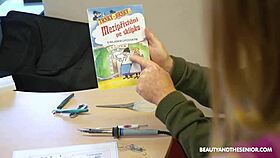 geeky old man charms teen girl