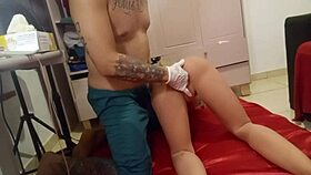 Wet novinha takes hard anal in bathroom after party