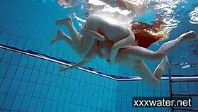 Milana And Katrin Strip Each Other Underwater!