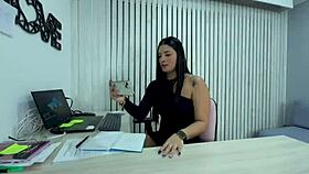 My Boss and I Fucked Nerd Delivery Guy in Office Threesome