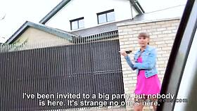 Beautiful tits girl 18+ bangs outdoors pov with big cock 😍