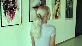 Raunchy amateur girlfriend vid with blonde fucked in toilet