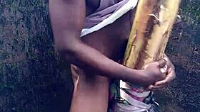 sexy performance showing hard cum in the forest