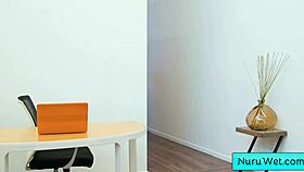 Blonde masseuse delivers nuru massage session with Delilah Day and Anthony Pierce