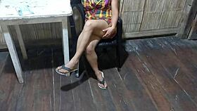 sexy mother-in-law touches herself in home video