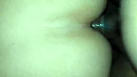 Intense anal fucking with dildo in gaping ass, she takes only half the toy