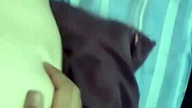 Blonde couple engages in intimate bedroom activities