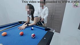 Thai Girl Climbed Pool Table And Got Fucked Hard With Thai Moans