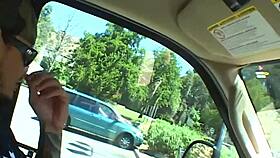 april blossom grips her boyfriend's massive cock deep in her shaved pussy