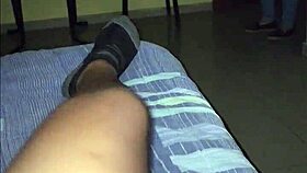 friend's mom catches me masturbating with her panties