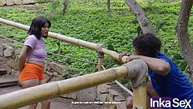 petite latina receives outdoor anal therapy