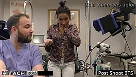Doctor in Tampa gives freshman a mandatory hitachi orgasm backstage