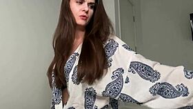 Stepson Caught His Stepmother With Milky Boobs In Her Bedroom