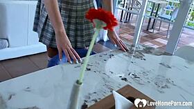 college babe tied up and teased in the bathtub