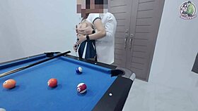 Thai Girl Climbed Pool Table And Got Fucked Hard With Thai Moans