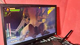 I Find Her Playing A Porn Game And She Asks Me To Fuck Her Ass