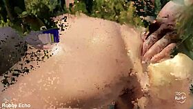 Fingers His Ass Next To Pool