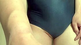 i get covered in cum and piss, forced into stinky school swimsuit with shiny anal plug