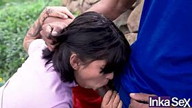 petite latina receives outdoor anal therapy