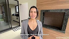 beautiful real estate agent closes deal