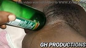 yaa yaa gets a bottle shoved in her pussy and ass at the club