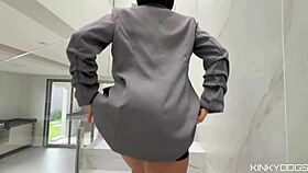 beautiful real estate agent closes deal