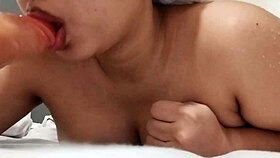 Chubby bliss, watch this busty beauty's daring dildo fun