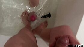 Master trains his submissive anal slave to work her tight holes with giant dildos