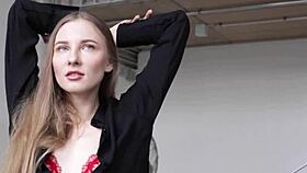 Skinny russian teen 18+ blondie stella stripping and posing nude for playboy