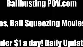 in this pov, the submissive punches his balls for his princess in humiliation