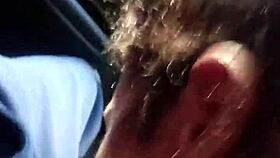 Brazilian Shemale Gives Oral Quickie in the Car