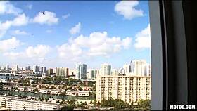 horny brunette slut teases her clit with a new dildo until orgasm