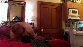 Blue has hardcore sex on candid camera, bent over and riding that big cock