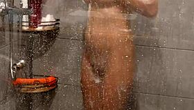 A Hot Milf Blonde With Big Tits Masturbates With Vibrator In The Shower, Reaching Multiple Orgasms