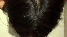 18 years old asian girl sucked my in public restroom huge cumshot on her face 😍