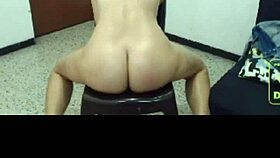 Big ass latina showing off her body with dildo