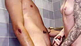 Skinny Petite Girl Bathing In Shower