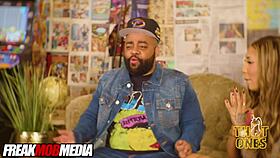 Tattooed Ebony Babe Fucked During Podcast Interview