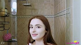 Is this cute 18+ slut showering alone?
