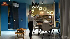 sexy housekeeper serves her boss with her tight anal 😈