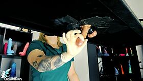 naughty nurse milks patient with gloves and toys in hospital