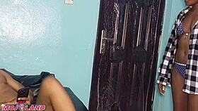 Feeling shocked, young woman enters bedroom and catches him jerking off