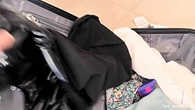 First Time On A Business Trip But Im Already Servicing My Bosss Cock And Destroying My Ass To Please Him