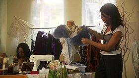 red dressed mom licking anal and fucking